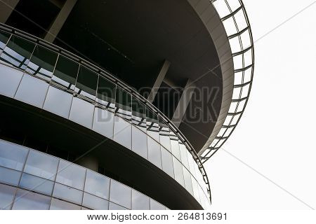 Concrete Base Platform For A Helipad Above A Tall Building