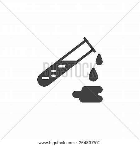Lab Flask With Fluid Vector Icon. Filled Flat Sign For Mobile Concept And Web Design. Laboratory Tes