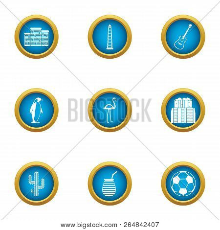 Representative Of Continent Icons Set. Flat Set Of 9 Representative Of Continent Vector Icons For We
