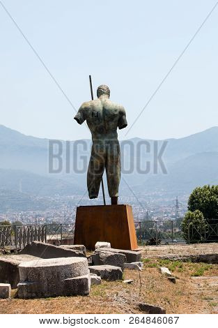 Pompeii, Italy - June 15, 2017: Sculptures Of The Polish Sculptor Igor Mitoraj On Display At Pompeii