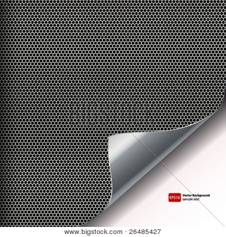 Metall mesh Hintergrund mit Palmen und gekrümmte Ecke.