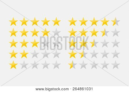 Five Stars Customer Product Rating Review Flat Icon For Apps And Websites