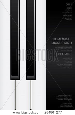 Music Grand Piano Poster Background Template Vector Illustration