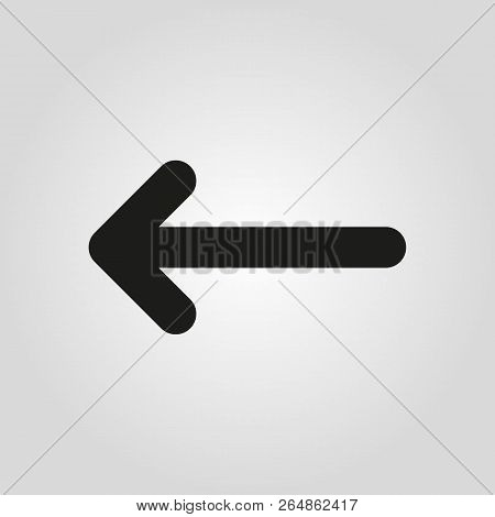 Black Arrow On Gray Gradient Background. Vector Objects.