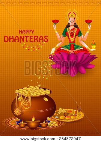 Inidan Holiday Of Happy Dhanteras During Diwali Season For Prosperity