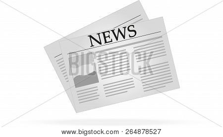 Newspaper Line Icon, Outline Vector Sign, Linear Pictogram Isolated On White. News Symbol, Logo Illu