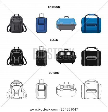 Vector Illustration Of Suitcase And Baggage Sign. Collection Of Suitcase And Journey Vector Icon For