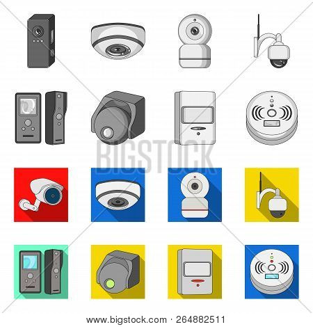 Vector Design Of Cctv And Camera Symbol. Collection Of Cctv And System Vector Icon For Stock.