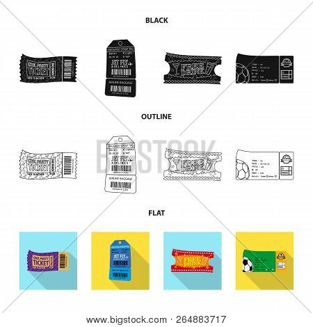Vector Illustration Of Ticket And Admission Sign. Set Of Ticket And Event Stock Vector Illustration.