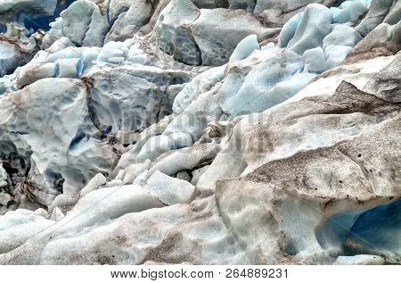 Texture Of The Nigardsbreen Glacier.  Nigardsbreen Glacier, A Beautiful Arm Of The Large Jostedalsbr
