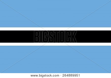 Vector Image For Botswana Flag. Based On The Official And Exact Botswanan Flag Dimensions (3:2) & Co