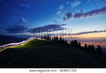 Light Trace In The Mountain