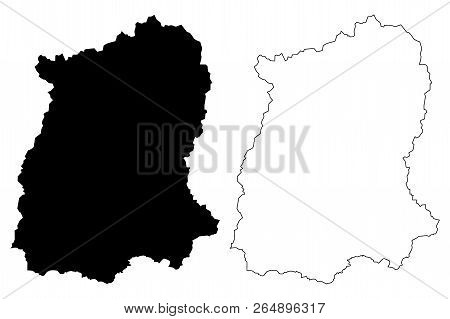 Sikkim (states And Union Territories Of India, Federated States, Republic Of India) Map Vector Illus