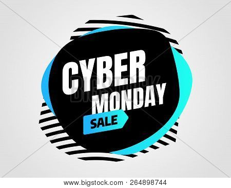 Cyber Monday, Discount Sale Concept. Inscription Design Template. Cyber Monday Banner. Vector Illust