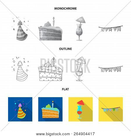 Vector Illustration Of Party And Birthday Symbol. Set Of Party And Celebration Stock Vector Illustra