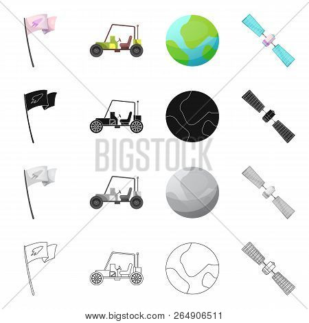 Isolated Object Of Mars And Space Sign. Set Of Mars And Planet Vector Icon For Stock.