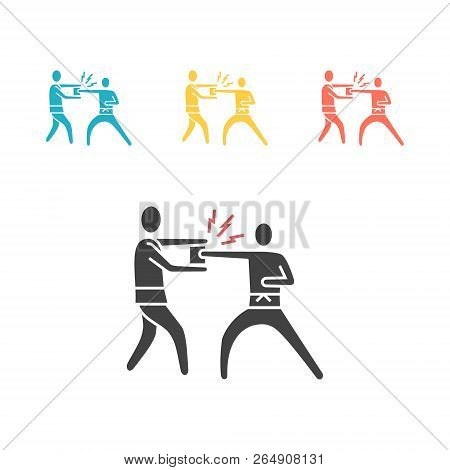 Karate Icon. Breaking, Martial Arts. Vector Illustration