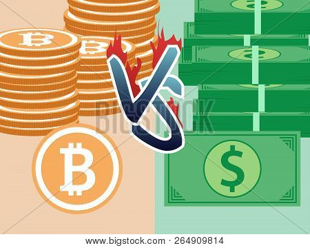 Real Money Vs Bitcoin Virtual Money/ Cryptocurrency