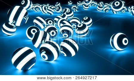 Mock Up - Multicolored Decorative Balls. 3d Rendering