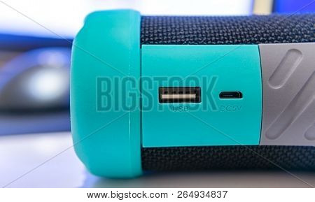 Full Size And Micro Usb Port On A Portable Speaker