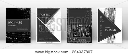 Cover Page Design Template. Black Brochure Layout. Beauteous Trendy Abstract Cover Page. Black And W