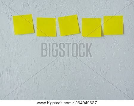Yellow sticker on the wall mosk up