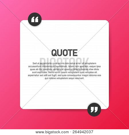 Quote Background Vector. Creative Modern Material Design Quote Template. Vector Stock Illustration.
