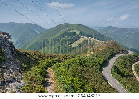 Camino De Santiago Trail Between Pola De Allande And Grandas De Salime, Asturias, Spain