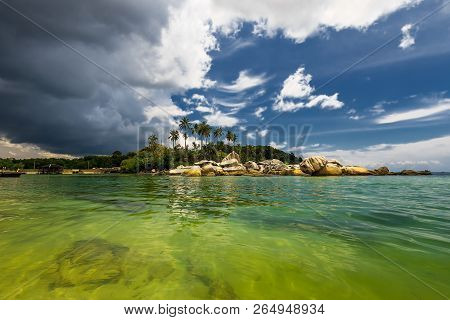 Wonderful Beach And Blue Sky At Bintan Island Indonesia