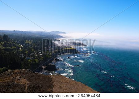Landscape View Of The Pacific Northwest, Usa Beach, Aerial View