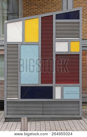 London, United Kingdom - January 25, 2013: Katie Hatchad Art At St Michaels Catholic College Bermond