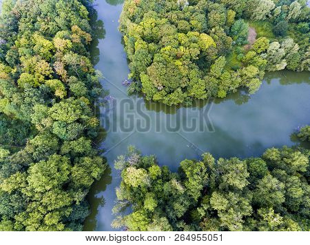 Park And Lake In Draveil, Essonne, Ile-de-france, France