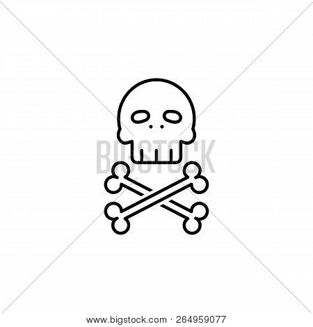 Death Sign Danger Icon. Element Of Science Illustration. Thin Line Illustration For Website Design A
