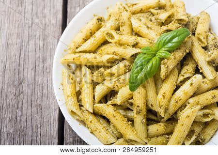 Italian Penne Pasta With Sauce Pesto