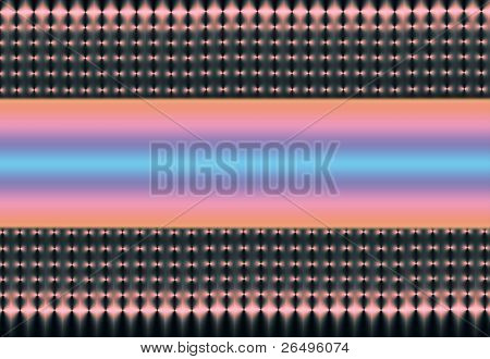 Illustratie van koraal roze en zwart gaas op een horizontale as met een centraal gedeelte van abstract zodat
