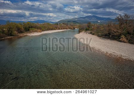 Scenic Image Of  River Arahthos In Arta, Greece