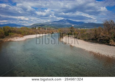 Scenic Image Of  River Arahthos In Arta, Greece