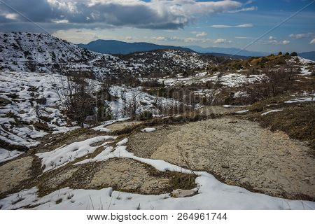 Beautiful Winter Landscape In Mountains Of Zagorohoria, Greece