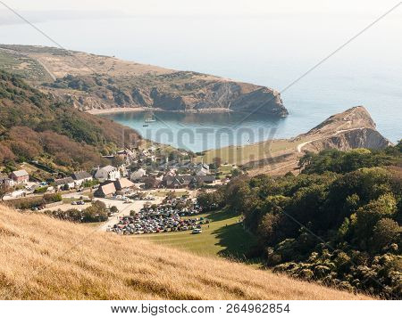 Lulworth Cove Dorset View Nature Landscape Summer Day Bay Beautiful Ocean South Holiday