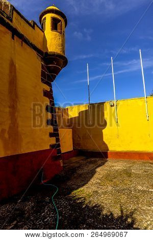 A Colorful Yellow Fort In Funchal - Maderia - Portugal