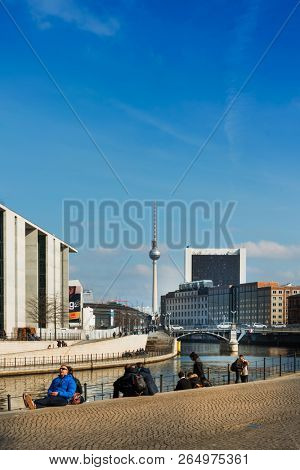 BERLIN, GERMANY- March 11, 2018 : Tv tower or Fersehturm. BERLIN, Germany.