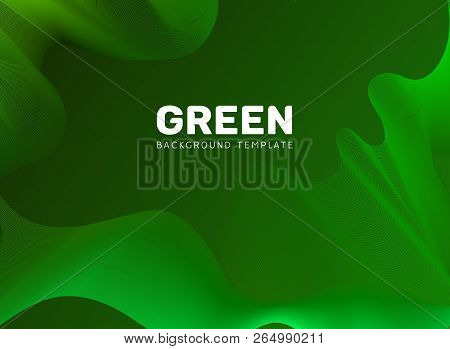 Fluid Modern Green Poster Template. Aabstract Geometrical Background With Blend Design Color.