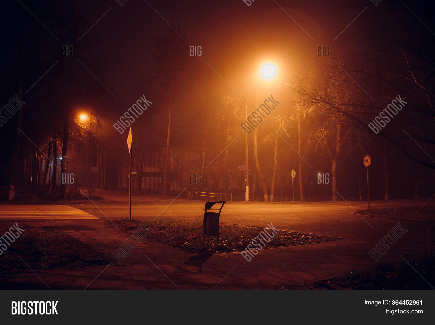 Empty Intersection Background Empty City Intersection