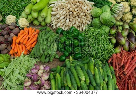 Vegetables For Sale In A Market In Territy Bazar, Kolkata, West Bengal, India.
