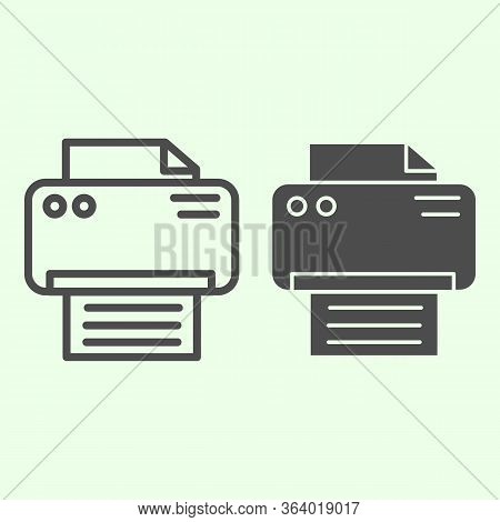 Printer Line And Solid Icon. Office Laser-jet Print Machine Outline Style Pictogram On White Backgro