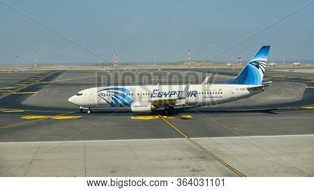 Egyptair Boeing 737-800 At The New Istanbul Airport, Istanbul Havalimani In Turkey