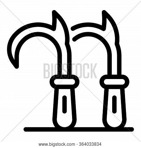 Climbing Hooks Icon. Outline Climbing Hooks Vector Icon For Web Design Isolated On White Background