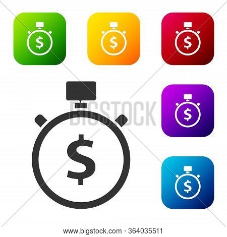 Black Time Is Money Icon Isolated On White Background. Money Is Time. Effective Time Management. Con