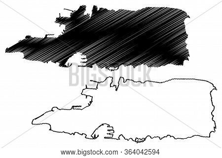 Split City (republic Of Croatia, Split-dalmatia County) Map Vector Illustration, Scribble Sketch Cit