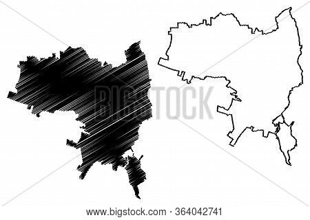 Syracuse City (italian Republic, Italy, Sicily) Map Vector Illustration, Scribble Sketch City Of Syr